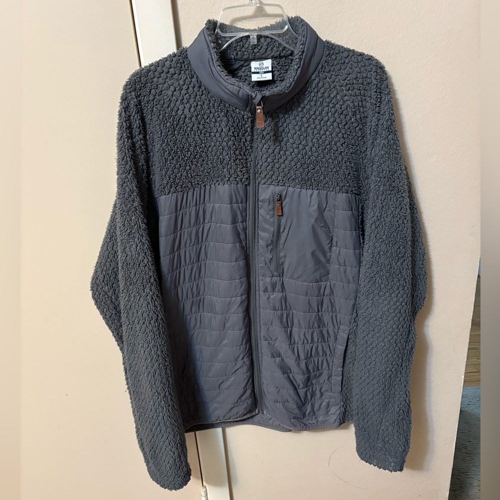 Men’s gray Magellan Full Zip Jacket Pockets Sz L chest 46